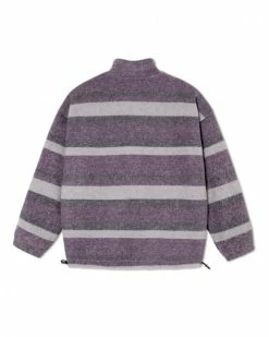 Polar Skate Co STRIPE FLEECE PULLOVER -13 Fishing Shop polar skate co Stripe Fleece Pullover STRIPEFLEECEPURPLE 1