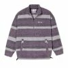 Polar Skate Co STRIPE FLEECE PULLOVER -13 Fishing Shop polar skate co Stripe Fleece Pullover STRIPEFLEECEPURPLE